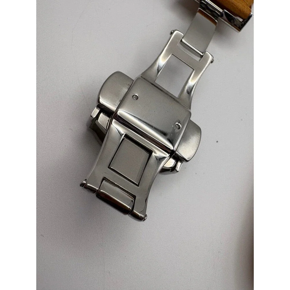 OEM Nicolet 1886 Tan Genuine Ostrich Leather Watch Strap 20mm Deployment Clasp